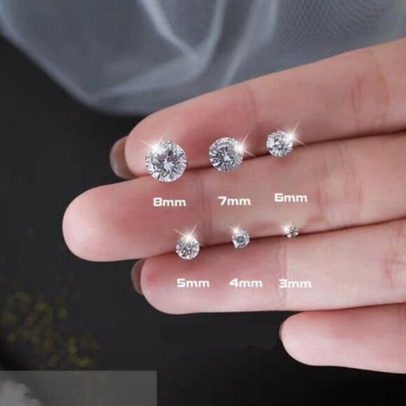 1 CTW D Color Moissanite Diamond 925 Silver Stud Earrings - Picture 6 of 10